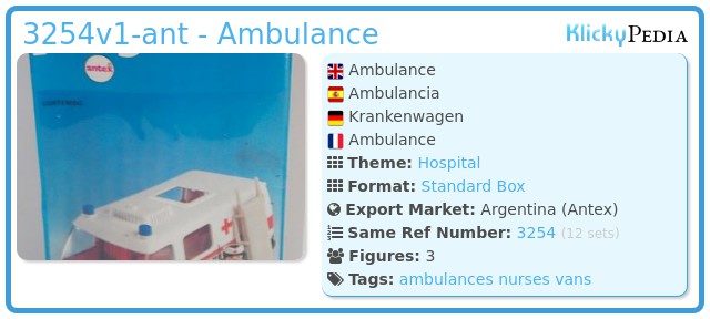 Playmobil 3254v1-ant - Ambulance