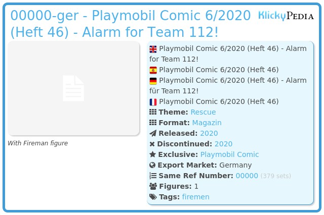 Playmobil 00000-ger - Playmobil Comic 6/2020 (Heft 46) - Alarm for Team 112!