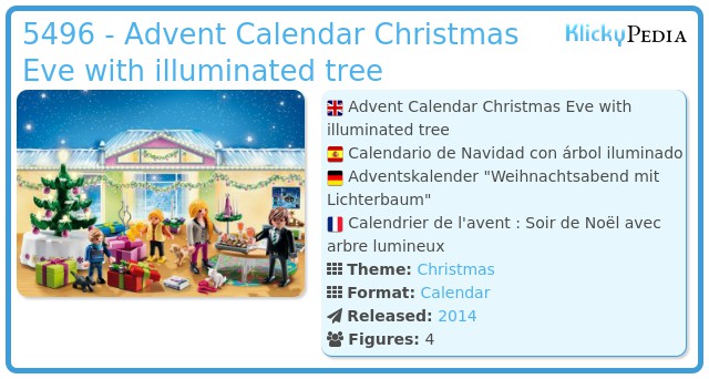 Playmobil 5496 - Advent Calendar Christmas Eve with illuminated tree
