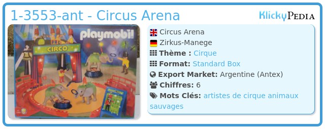 Playmobil 1-3553-ant - Circus Arena