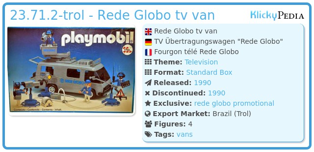 Playmobil 23.71.2-trol - Rede Globo tv van