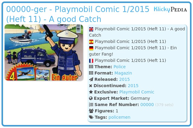 Playmobil 00000-ger - Playmobil Comic 1/2015 (Heft 11) - A good Catch