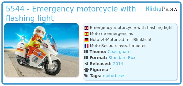 Playmobil 5544 - Emergency motorcycle with flashing light