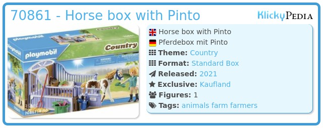 Playmobil 70861 - Horse box with Pinto