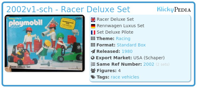 Playmobil 2002v1-sch - Racer Deluxe Set