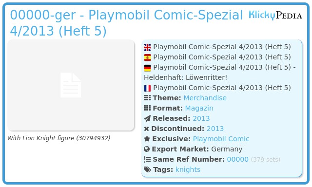 Playmobil 00000-ger - Playmobil Comic-Spezial 4/2013 (Heft 5)