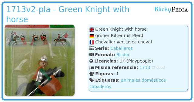 Playmobil 1713v2-pla - Green Knight with horse
