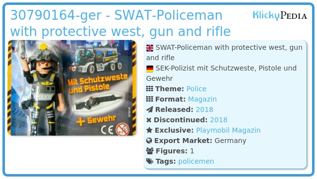Playmobil 30790164-ger - SWAT-Policeman