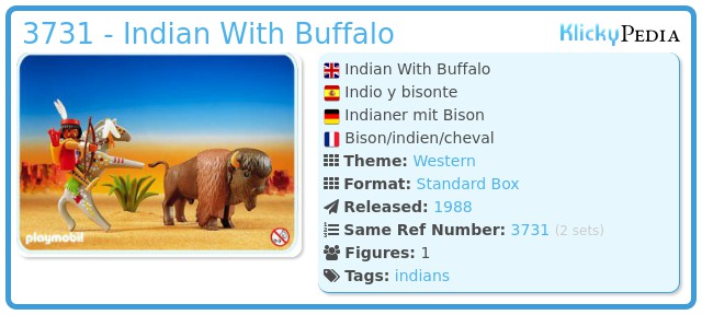 Playmobil Spielset aus 3731 Indianer mit Bison Western Set Büffel Pferd 