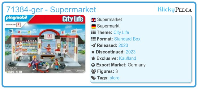Playmobil City Life Kaufland Supermarché 71384-71902 Neuf & Ovp 71385 71384 Set