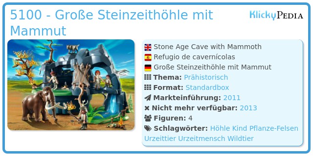Playmobil 5100 - Große Steinzeithöhle mit Mammut