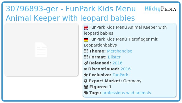Playmobil 30796893-ger - FunPark Kids Menu Animal Keeper with leopard babies