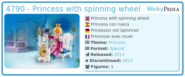 PLAYMOBIL Princess With Weaving Wheel 4790 Special Plus for sale online 