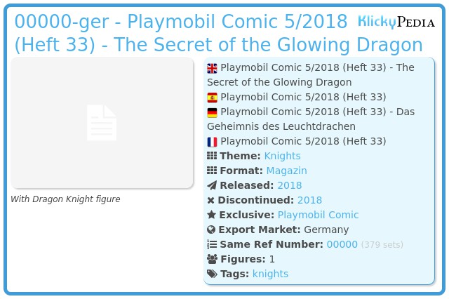 Playmobil 00000-ger - Playmobil Comic 5/2018 (Heft 33) - The Secret of the Glowing Dragon