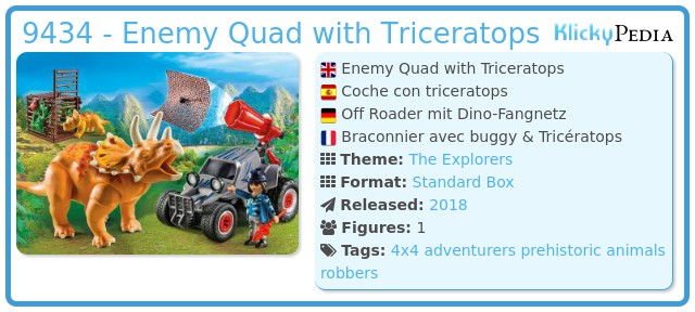 Playmobil 9434 - Enemy Quad with Triceratops