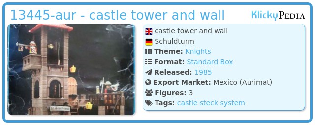 Playmobil 13445-aur - castle tower and wall