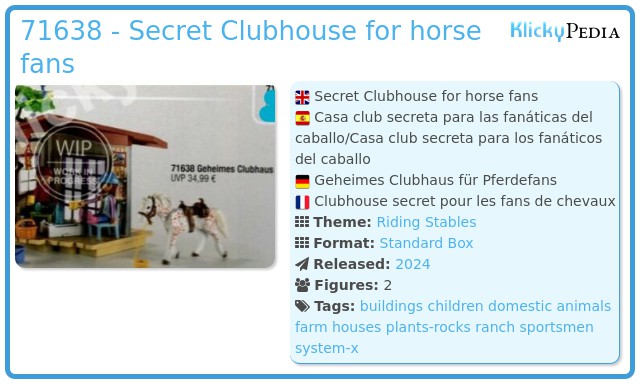 Playmobil 71638 - Secret Clubhouse for horse fans