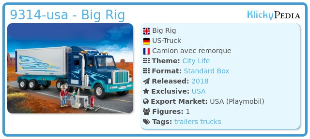 PLAYMOBIL® 9314 Big Rig Truck LKW Lastwagen aus USA Amerika NEU OVP NEW 