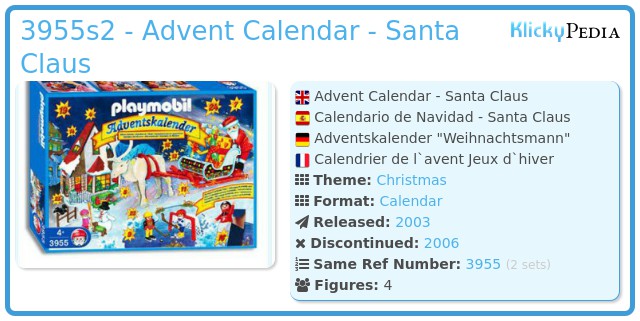 Playmobil 3955s2 - Advent Calendar - Santa Claus