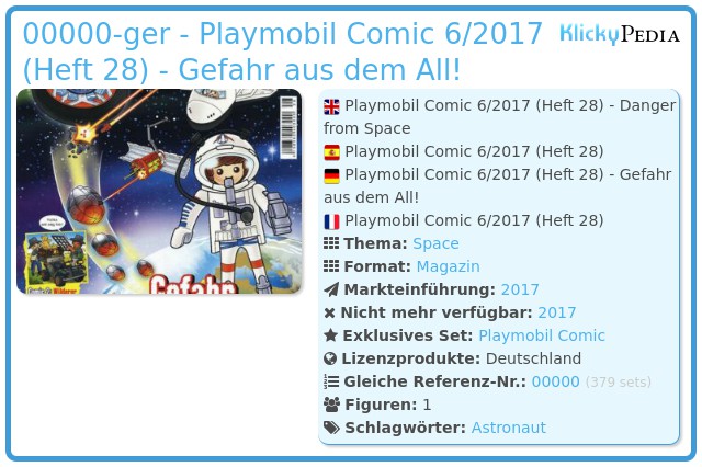 Playmobil 00000-ger - Playmobil Comic 6/2017 (Heft 28) - Gefahr aus dem All!
