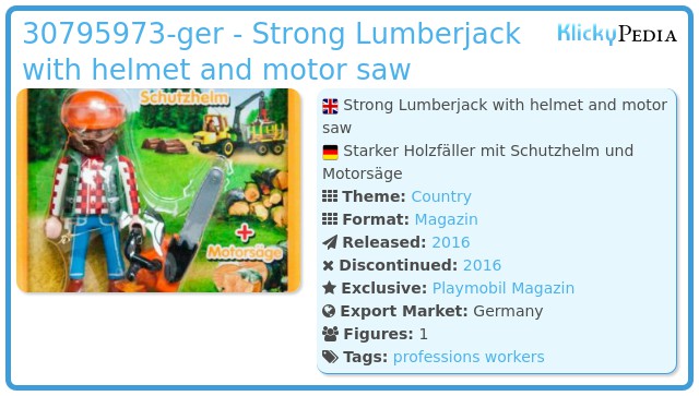 Playmobil 30795973-ger - Strong Lumberjack with helmet and motor saw