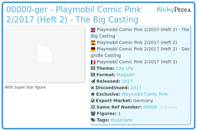 Playmobil 00000-ger - Playmobil Comic Pink 2/2017 (Heft 2) - The Big Casting