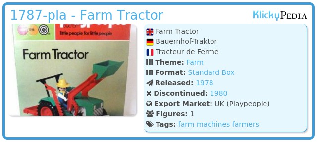 Playmobil 1787-pla - Farm Tractor