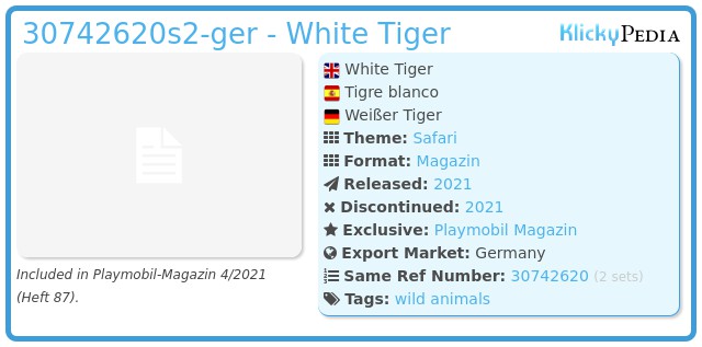 Playmobil 30742620s2-ger - White Tiger