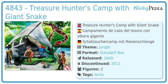 Playmobil 4843 - Treasure Hunter's Camp with Giant Snake