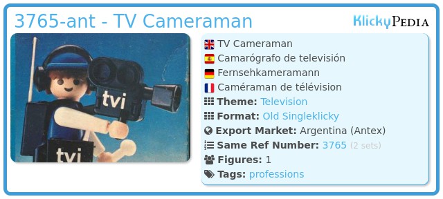 Playmobil 3765-ant - TV Cameraman