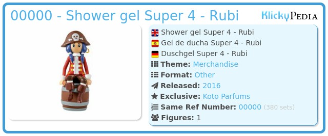 Playmobil 00000 - Shower gel Super 4 - Rubi