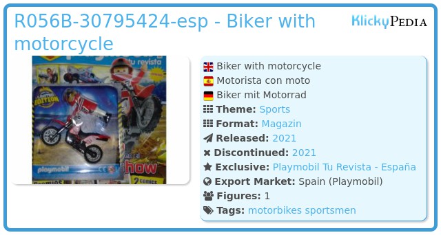 Playmobil R056B-30795424-esp - Biker with motorcycle