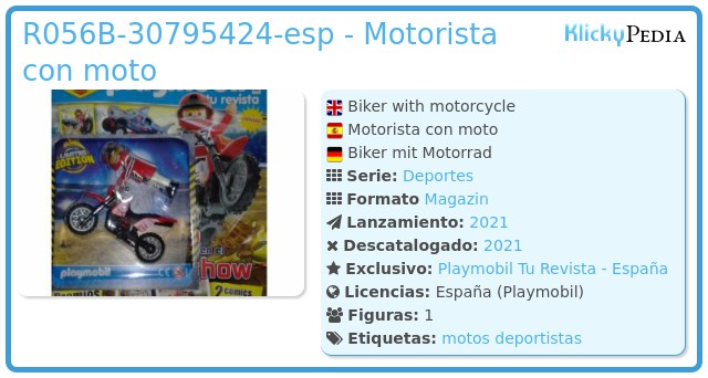 Playmobil R056B-30795424-esp - Motorista con moto