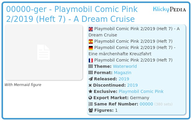 Playmobil 00000-ger - Playmobil Comic Pink 2/2019 (Heft 7) - A Dream Cruise