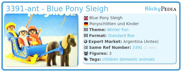 Playmobil 3391-ant - Blue Pony Sleigh