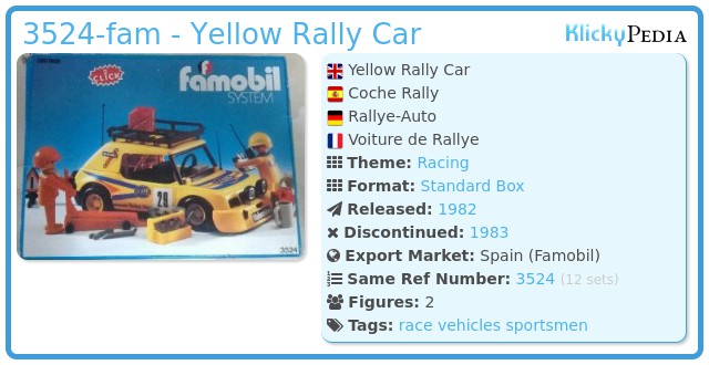 Playmobil 3524-fam - Yellow Rally Car