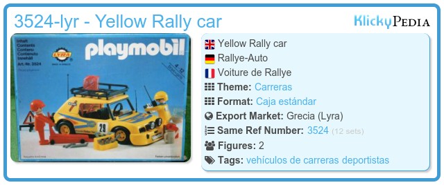 Playmobil n° 3524 LYRA GRÈCE voiture de rallye 1976 rare