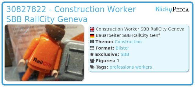 Playmobil 30827822 - Construction Worker SBB RailCity Geneva