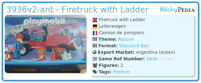 Playmobil 3936v2-ant - Firetruck with Ladder