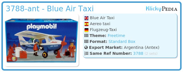 Playmobil 3788-ant - Blue Air Taxi