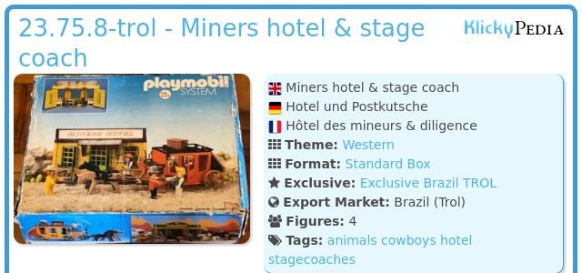 Playmobil 23.75.8-trol - Miners hotel & stage coach
