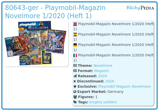 Playmobil 80643-ger - Playmobil Novelmore-Magazin 1/2020 (Heft 1)