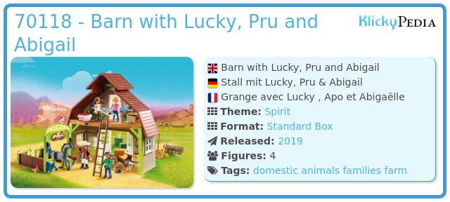 Playmobil 70118 - Barn with Lucky, Pru and Abigail