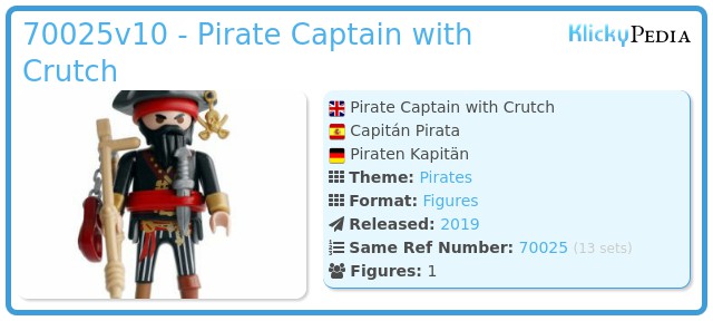 Playmobil 70025v10 - Pirate Captain with Crutch