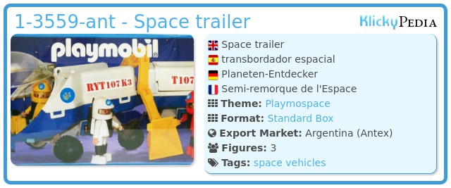 Playmobil 1-3559-ant - Space trailer