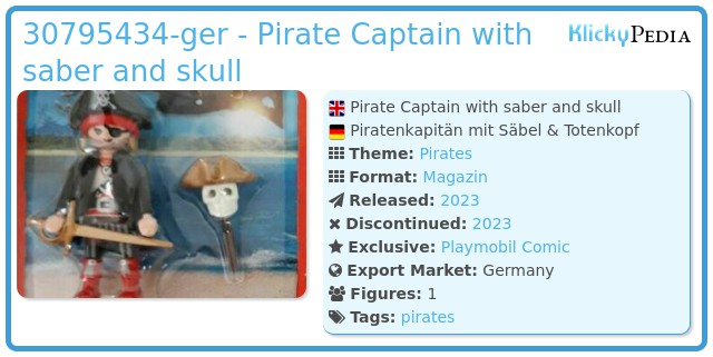 Playmobil 30795434-ger - Pirate Captain with saber and skull