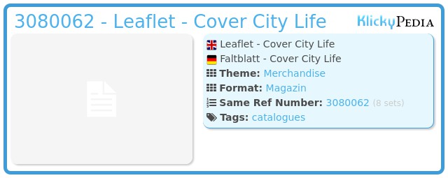 Playmobil 3080062 - Leaflet - Cover City Life