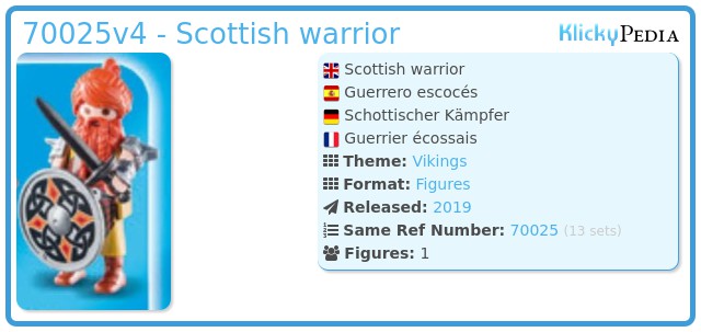 Playmobil 70025v4 - Scottish warrior