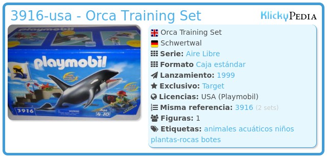Playmobil 3916-usa - Orca Training Set