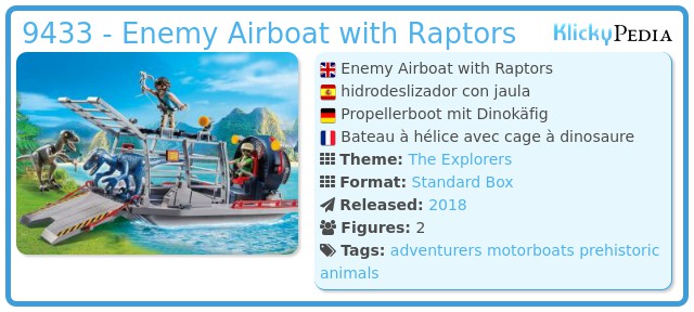 Playmobil 9433 - Enemy Airboat with Raptors